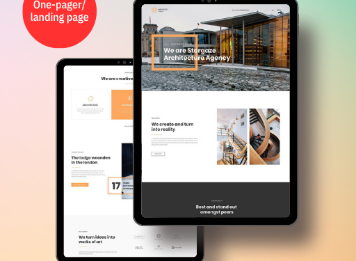 One-pager website design and development