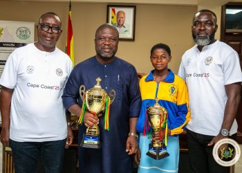 Hon. James Gunu receives Team Volta after historic TVET athletics triumph