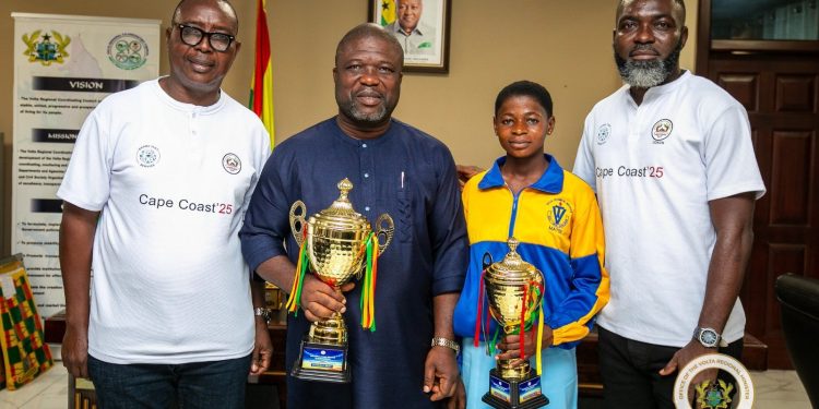 Hon. James Gunu receives Team Volta after historic TVET athletics triumph