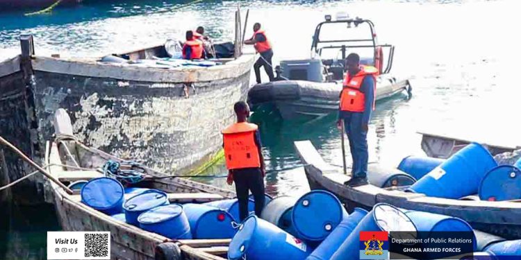 Ghana Navy foils major illegal fuel bunkering operation along Volta Coast