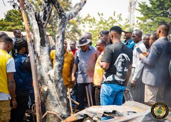Dr. Frank Amoakohene visits Sofoline fire site, assures victims of government support